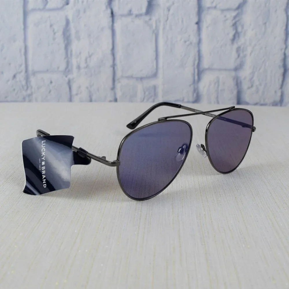 NWT Lucky Brand Capitola Aviator Sunglasses Blue